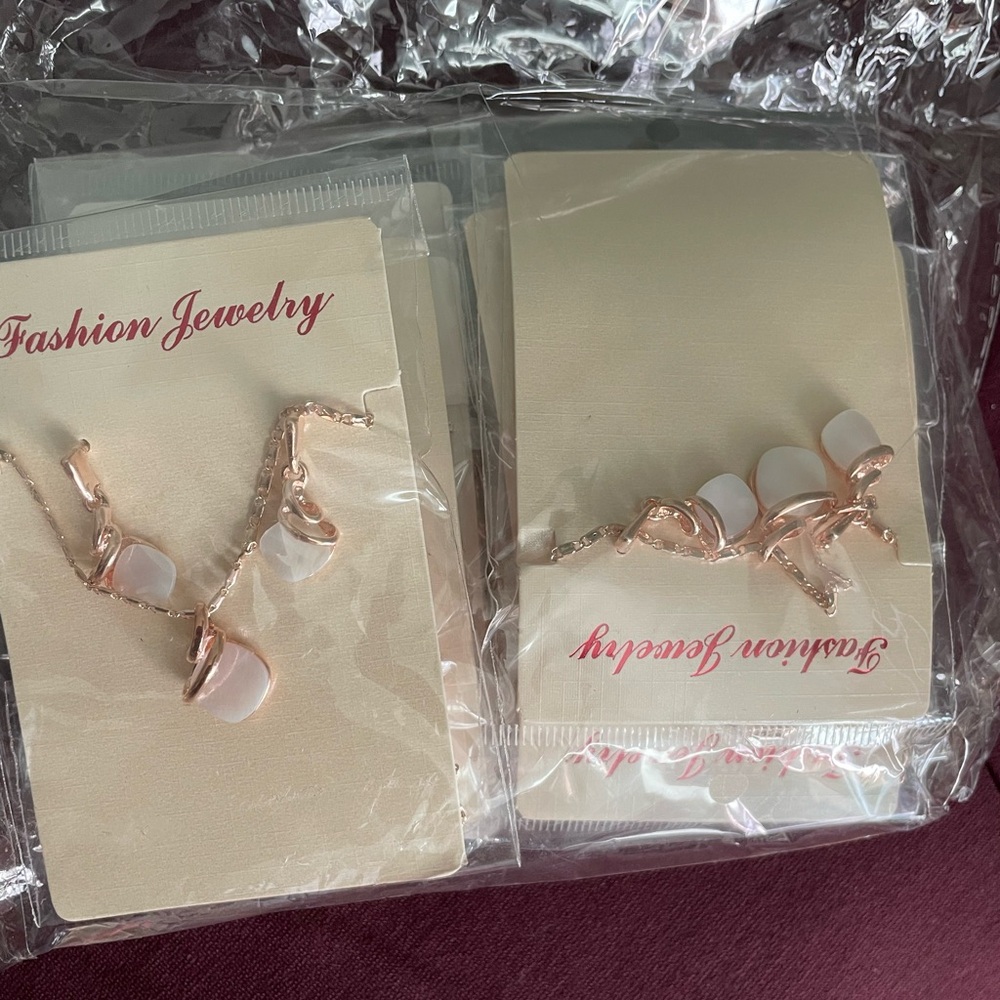 9 pack - Rose Gold and White Fashion Jewelry Set